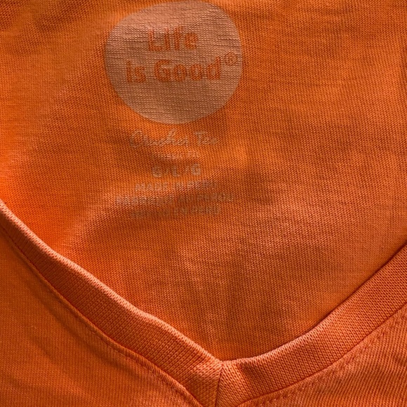Life Is Good Vibrant Orange Fitted Tee - Picture 4 of 6